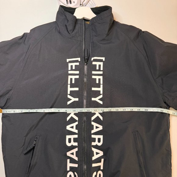 Harriton Jacket Mens Medium Fifty Karats Make Money Not Friends Full Zip Black - Picture 7 of 8